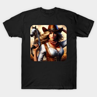 Western Era Oil Painting Art - Woman #1 T-Shirt